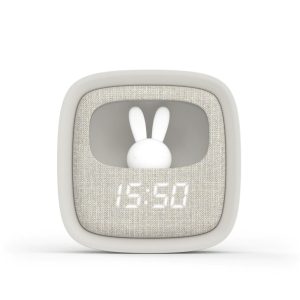 Réveil avec veilleuse intégrée. Gris.