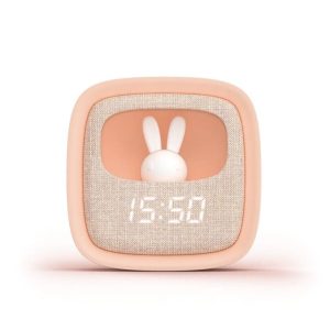 Réveil avec veilleuse intégrée. Rose.