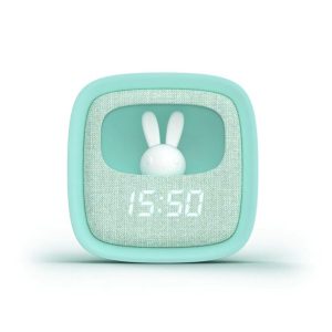 Réveil avec veilleuse intégrée. Turquoise.