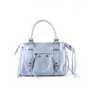 Sac Eva en cuir bleu ciel.