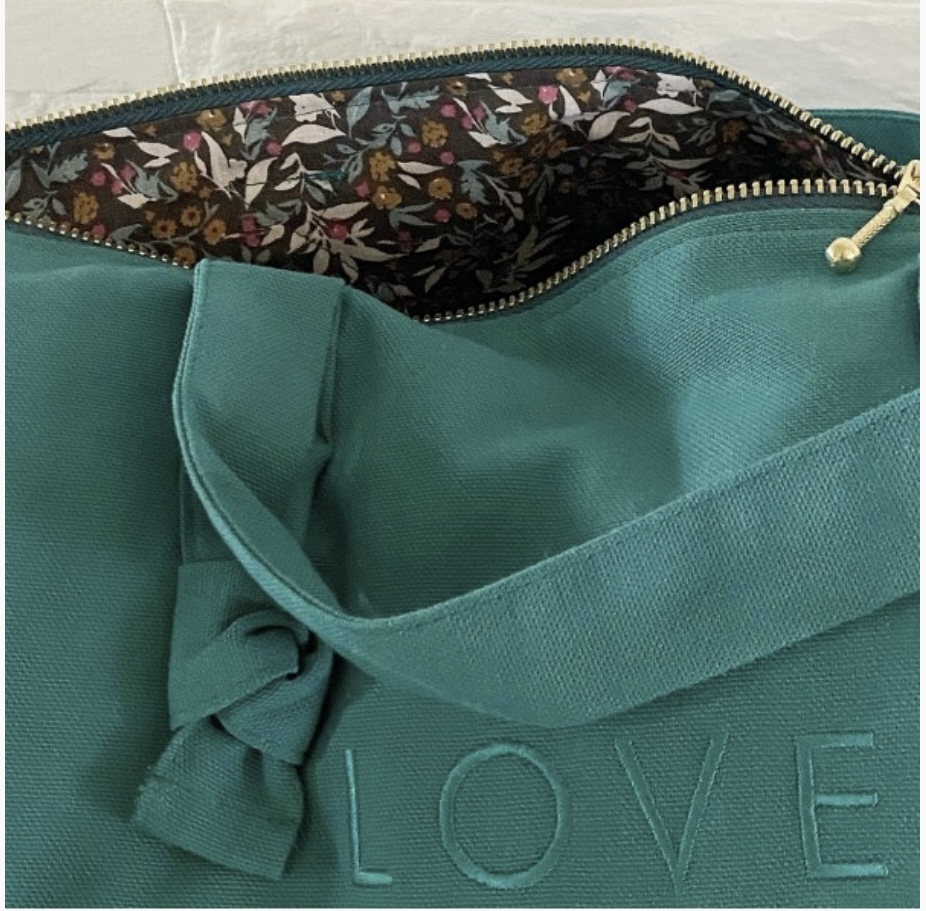 Mini sac polochon- bleu canard – LOVE. – Image 2