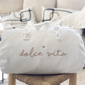 Sac polochon blanc « Dolce vita ».