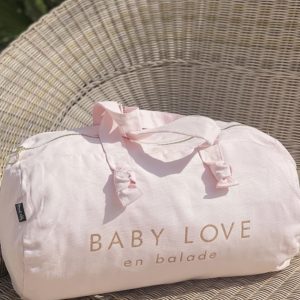 Sac polochon pétale de rose « baby love en balade »
