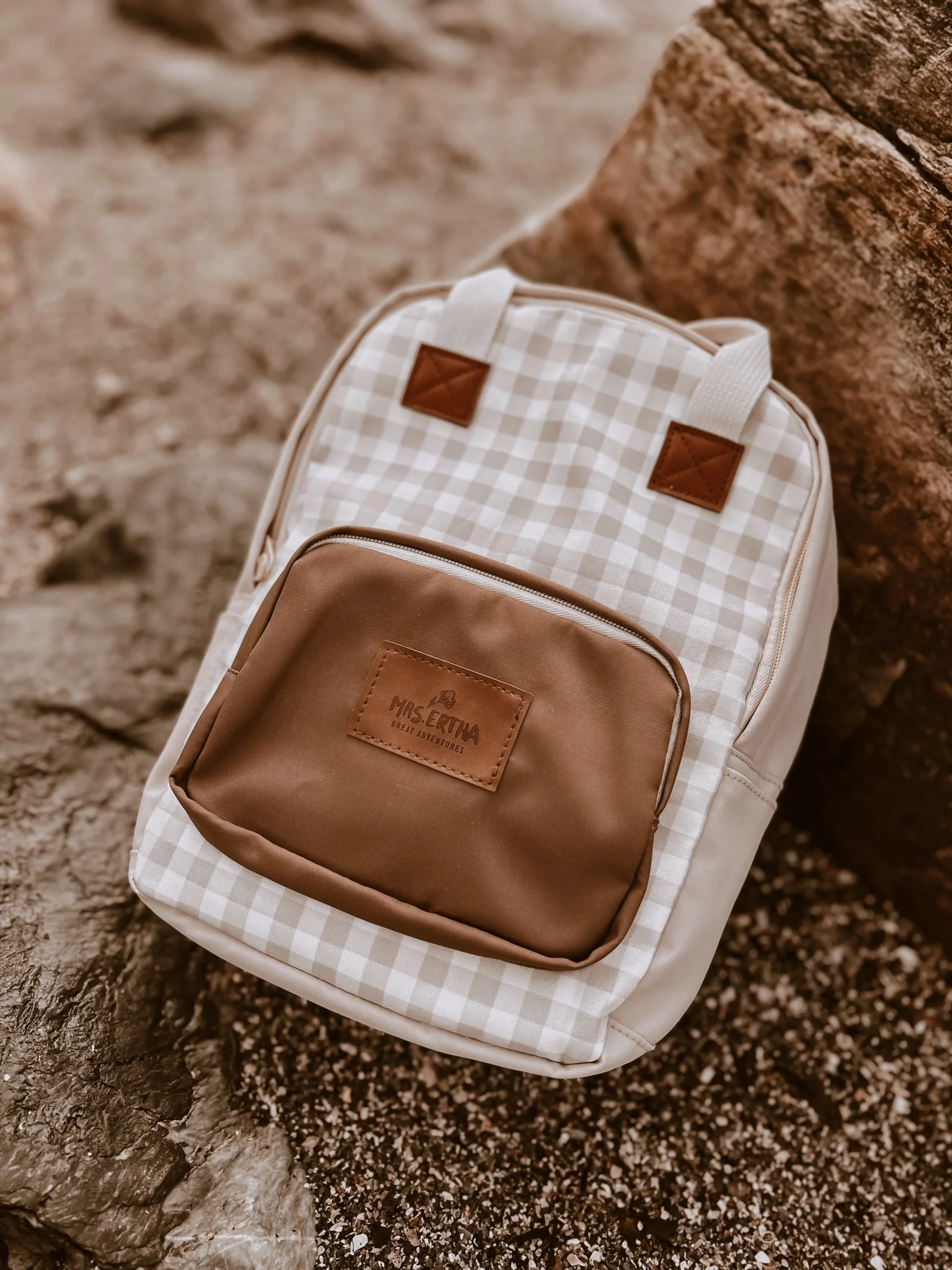 Sac à dos / Cartable Vichy (taille S). – Image 2