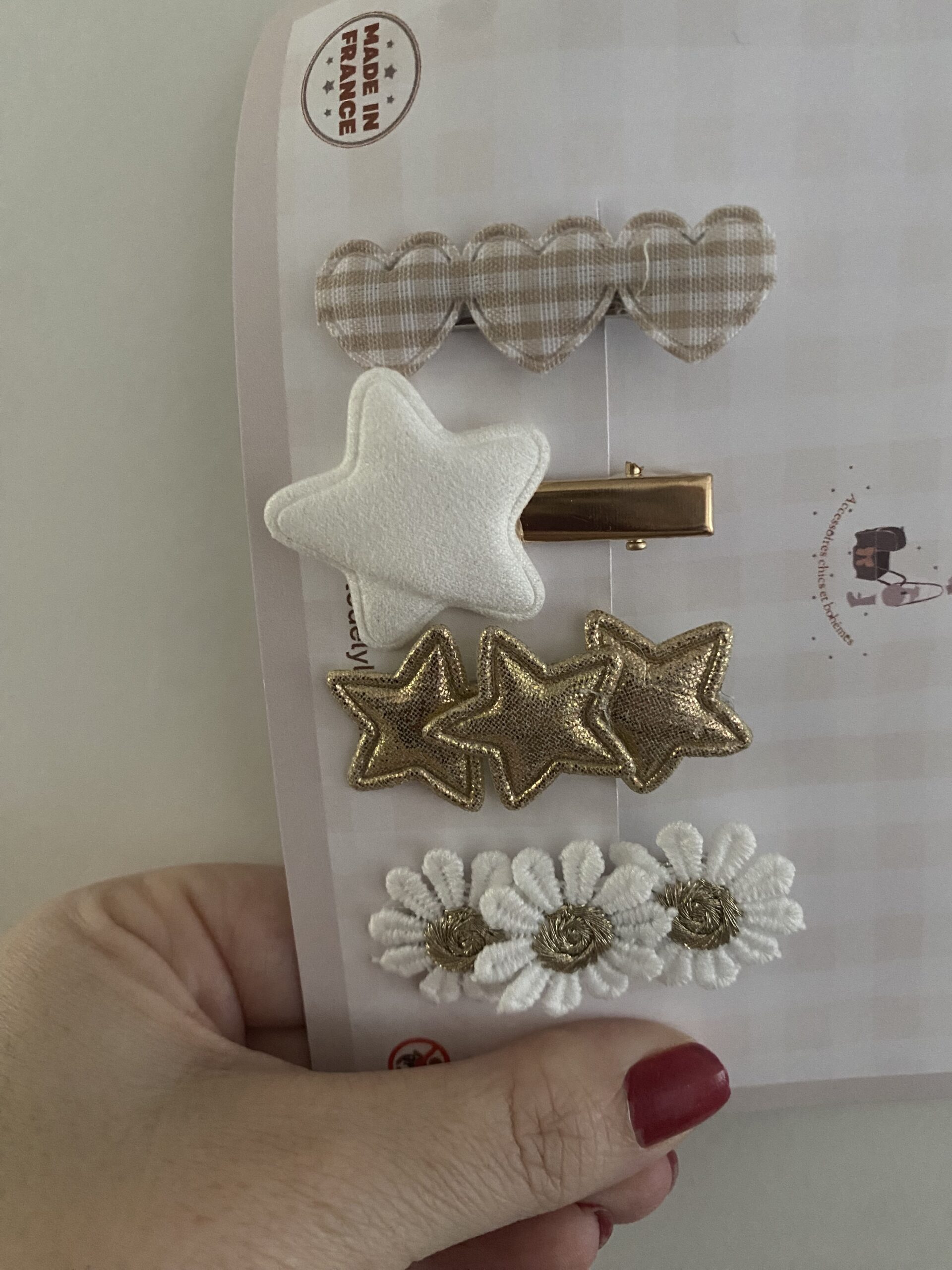 Lot de 4 barrettes « scintillantes dorées ». – Image 2