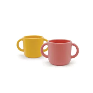 Set de 2 Tasses d´apprentissage en silicone – Mimosa / Coral.
