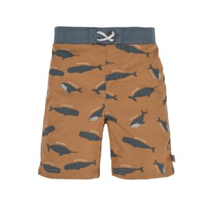 Short de bain anti-UV enfants – Baleine, caramel 25-36mois.