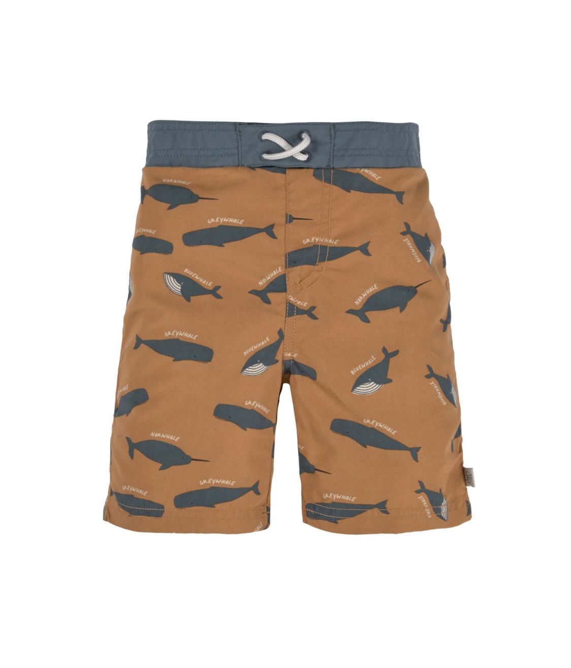 Short de bain anti-UV enfants – Baleine, caramel 25-36mois.
