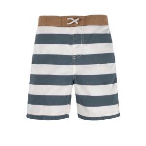 Short de bain anti-UV enfants – Rayés, blanc cassé bleu 25-36mois.
