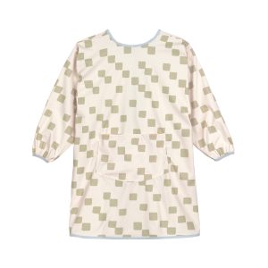 Tablier manches longues enfants – Happy Fruits, kaki clair.