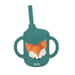 Tasse avec paille silicone Crunchy The Fox.