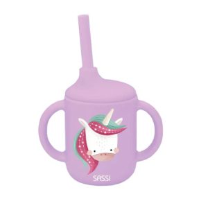 Tasse avec paille silicone Sparkly la licorne.