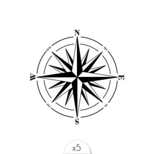 Tatouages éphémères Boussole x5.