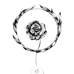 Tatouages éphémères Fleur noire x5.