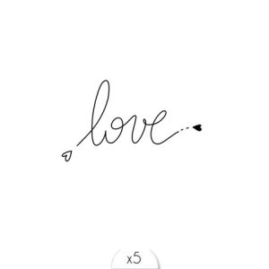 Tatouages éphémères Love Heart x5.