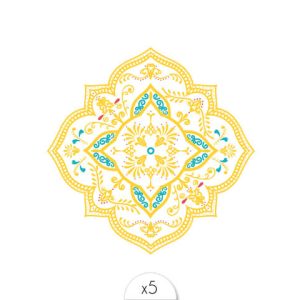Tatouages éphémères Mandala Azulejos x5.