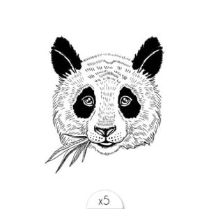 Tatouages éphémères Panda x5.