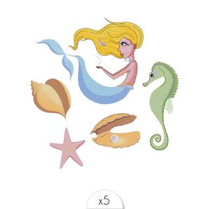 Tatouages éphémères Sirène x5.