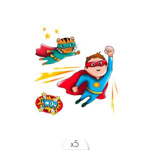 Tatouages éphémères Super-héros x5.