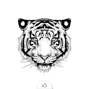 Tatouages éphémères Tigre x5.