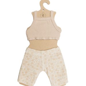 Tenue Poupée Loretas 34-36cm- Ensemble leggings bouquet silhouette.