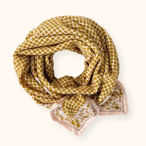 Apaches Collections – Big Foulard Latika « Mosaïc » Tobacco.