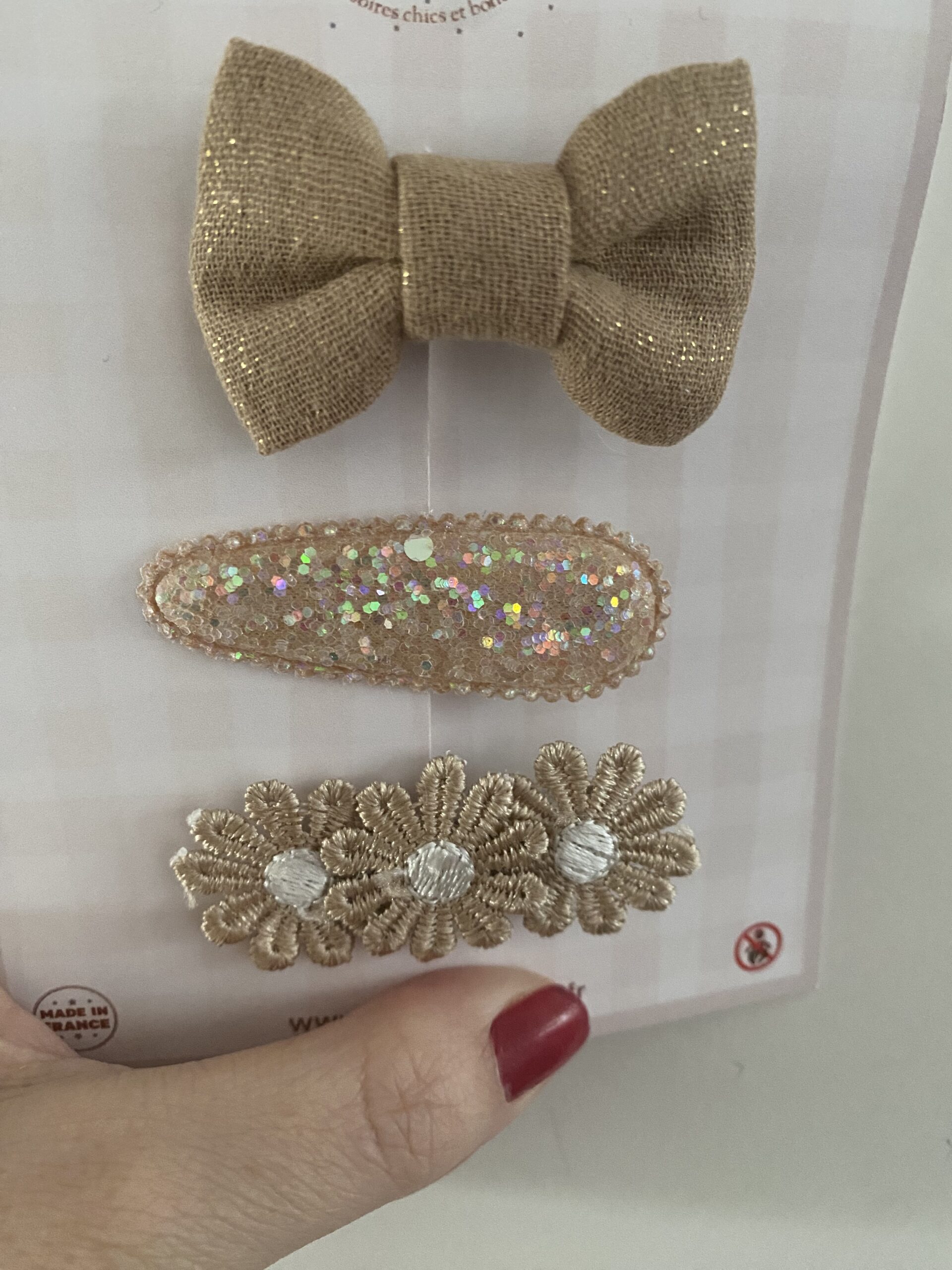 Lot de 3 barrettes « nuances beiges ». – Image 2