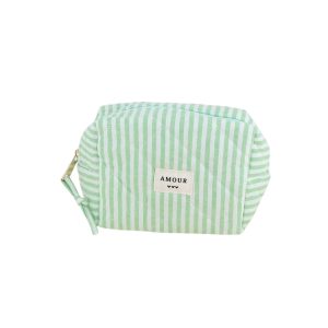 Trousse (petite) AMOUR et 3 coeurs – Vert.