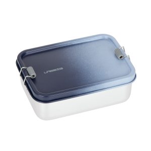 Boîte à goûter inox enfants – Unique, bleu foncé.