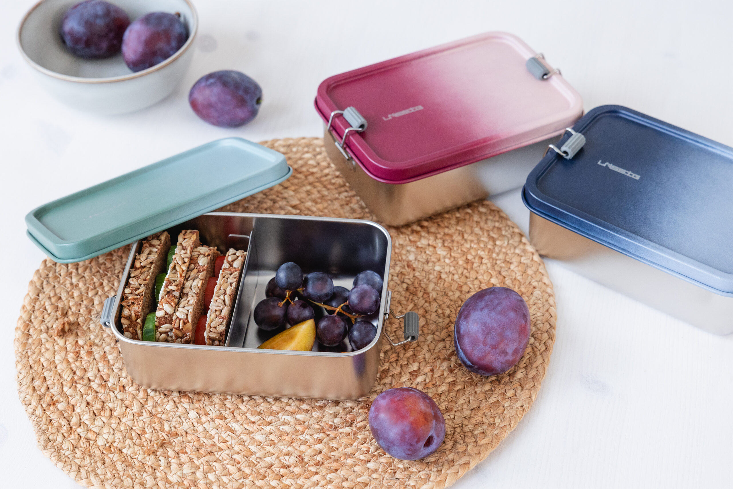 Boîte à goûter inox enfants – Unique, rose. – Image 5