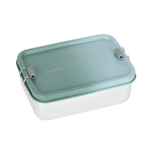 Boîte à goûter inox enfants – Unique, vert.