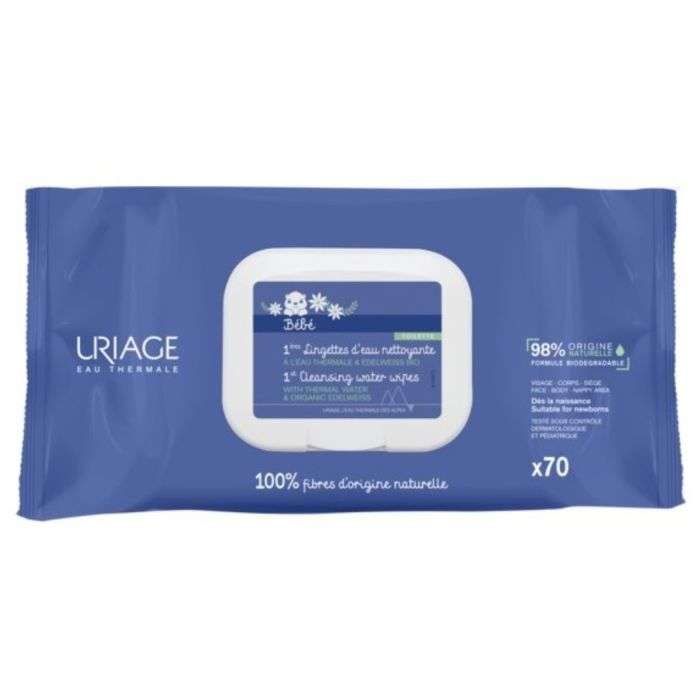 Lingettes d’eau nettoyantes 1 ère URIAGE BEBE * 70