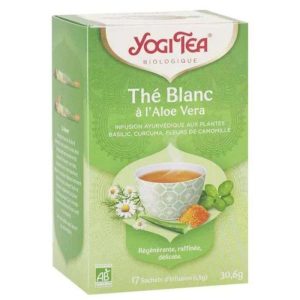 The blanc à l&rsquo;aloe vera YOGI TEA 17 sachets